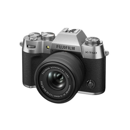 Fujifilm X-T50 Mirrorless Digital Camera (Silver) with XC15-45mmF3.5-5.6 OIS PZ Lens Kit