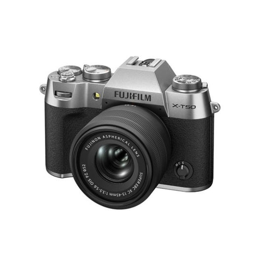 Fujifilm X-T50 Mirrorless Digital Camera (Silver) with XC15-45mmF3.5-5.6 OIS PZ Lens Kit